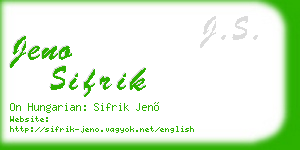 jeno sifrik business card